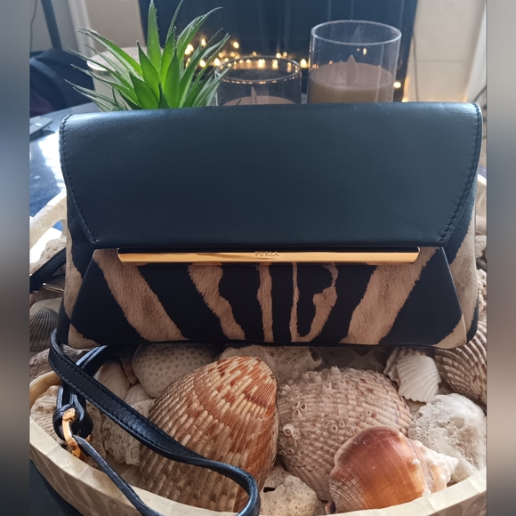 Furla Zebra Print Crossbody Bag EUC
